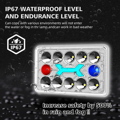 CG125 LED Headlight DC12V White Hi Lo Beam with Red Blue DRL