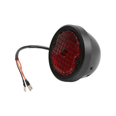 Vintage Mesh Motorcycle Tail Light with Red Lenses and Durable Construction for Harley Chopper Bobber Cafe Racer