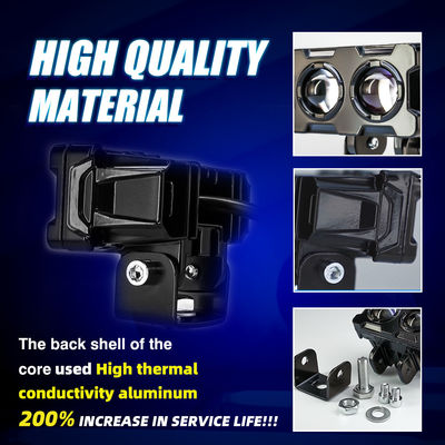 YAYE Exploradoras Para Moto Luces Mini Spot Light Led Lente De Doble Proyector Amarillo Blanco 20W 2000LM