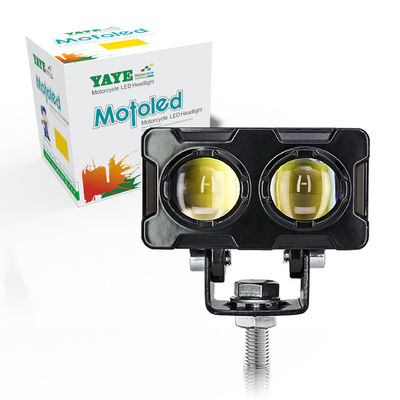 YAYE Exploradoras Para Moto Luces Mini Spot Light Led Lente De Doble Proyector Amarillo Blanco 20W 2000LM