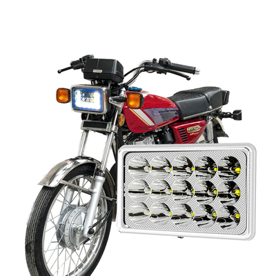 YAYE CG125 LED-Scheinwerfer mit 12 Chips, DC12V, Weiß-Blau DRL Motorradlicht